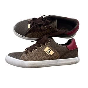 G by Guess Los Angeles brown monogram low-top sneakers size 9